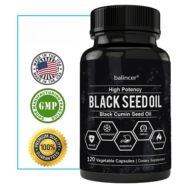 Black Seed Oil Capsule - ブラッククリスシードオイルは、吸湿性、髪、肌、デジタル、呼吸健康をサポートし、全体的に販売されています