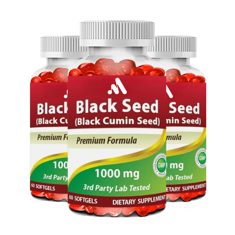 Black Seed Oil Capsule - ブラックシードオイルカプセル 1000mg -100% コールドプレス ブラッククミンシードオイル錠剤 チメノン含有