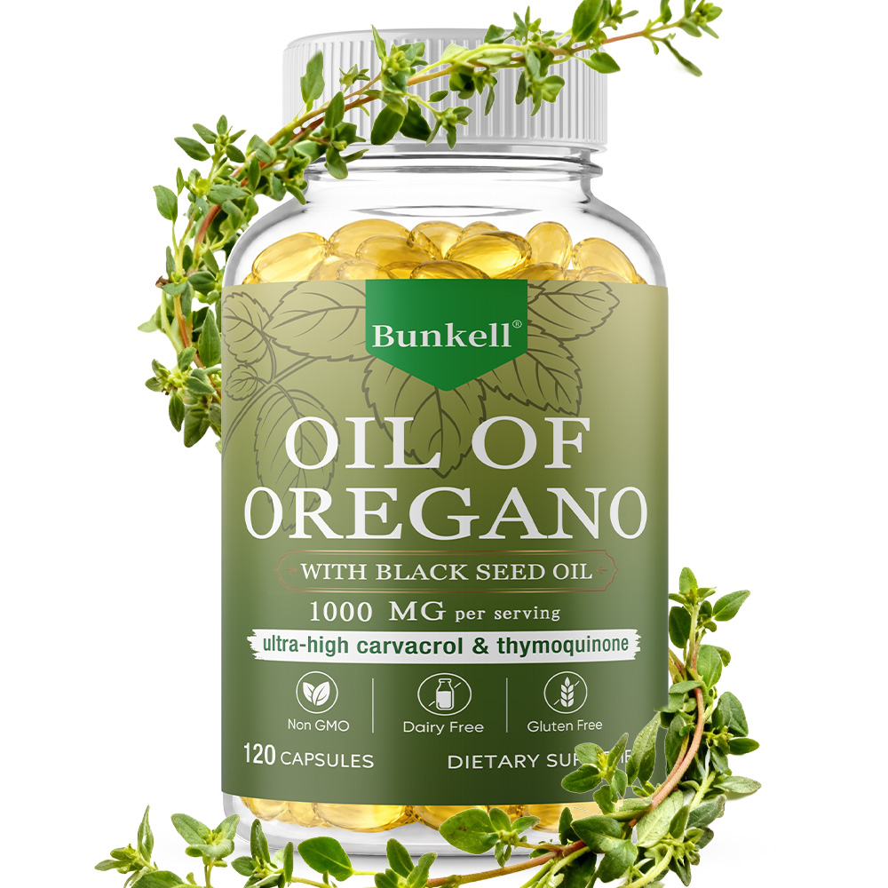 Black Seed Oil Capsule - オレガノオイルとブラックシードオイル | 免疫の健康をサポートする2 in 1サプリメント、高濃度のカワクロールとチモキノンを配合
