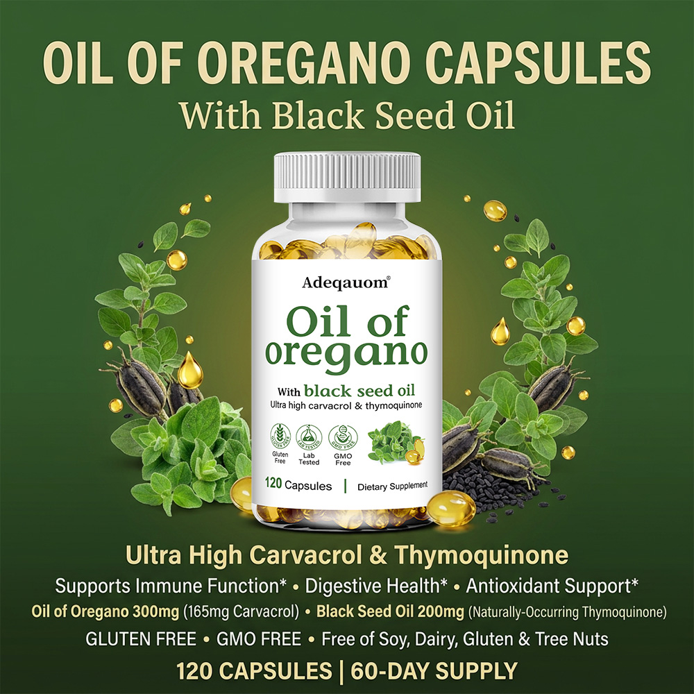 オレガノオイルとブラックシードオイルカプセル、消化免疫と抗酸 - Black Seed Oil Capsule のレビューと価格