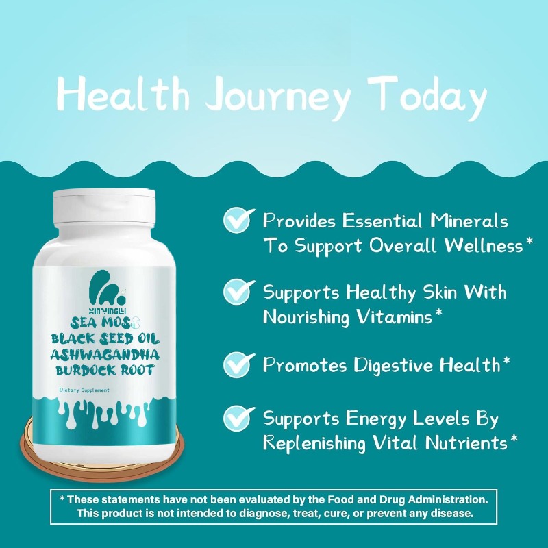 ブラックシードオイル、海藻カプセル、ビタミン入りゴボウ根カプ - Black Seed Oil Capsule のレビューと価格
