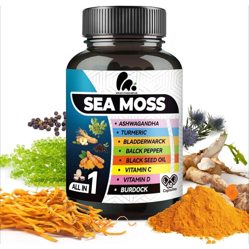 9-in-1 海藻ブラックシードオイル、生姜、ゴボウ根、ビタ - Black Seed Oil Capsule のレビューと価格